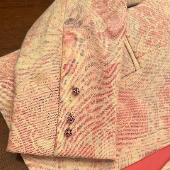 Elie Tahari Pink Paisley Tailored Blazer – Elegant Designer Jacket (Size 4) - Picture 13 of 16